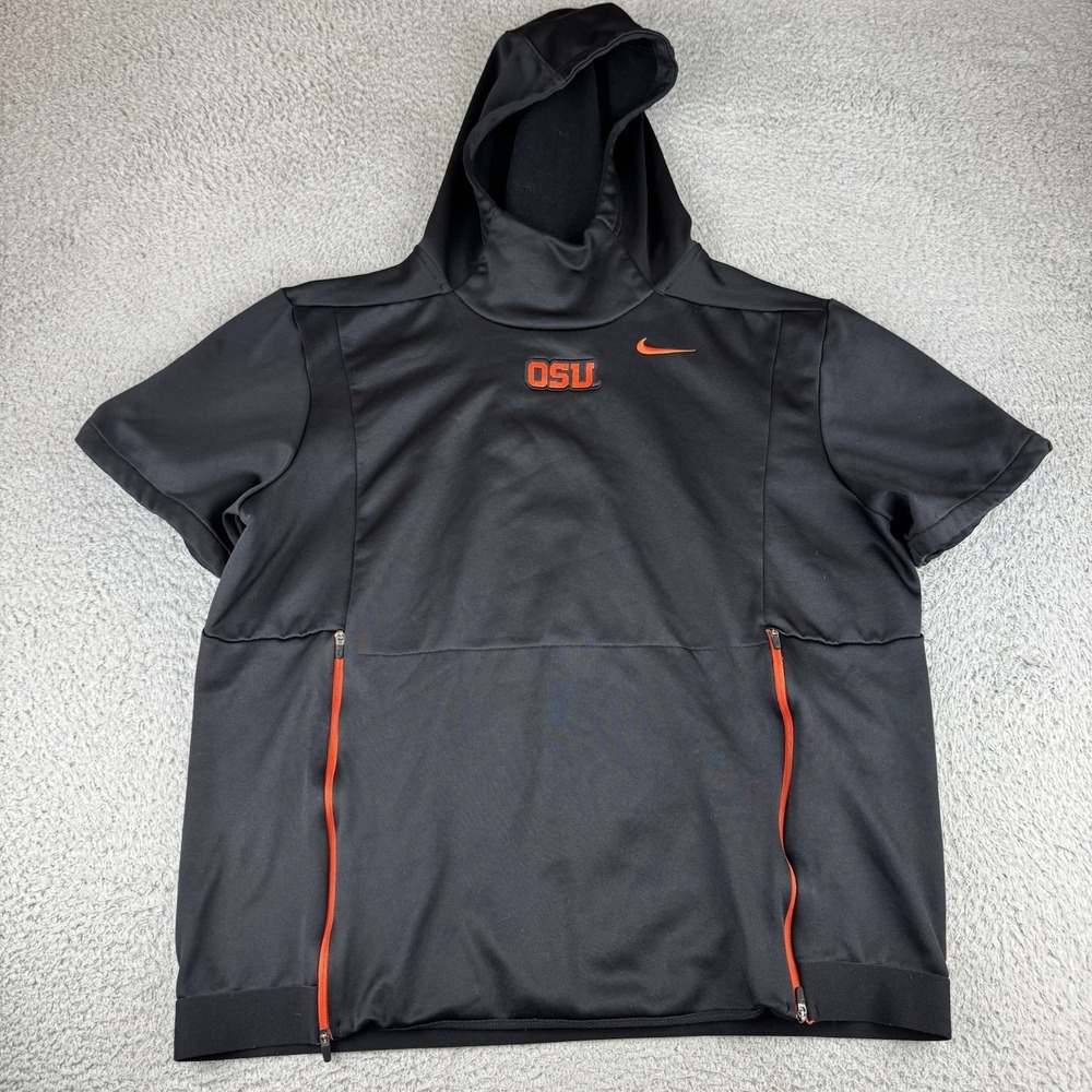 Nike Oregon State Beavers Short Sleeve Hoodie Workout Shirt Team Issued Men's L